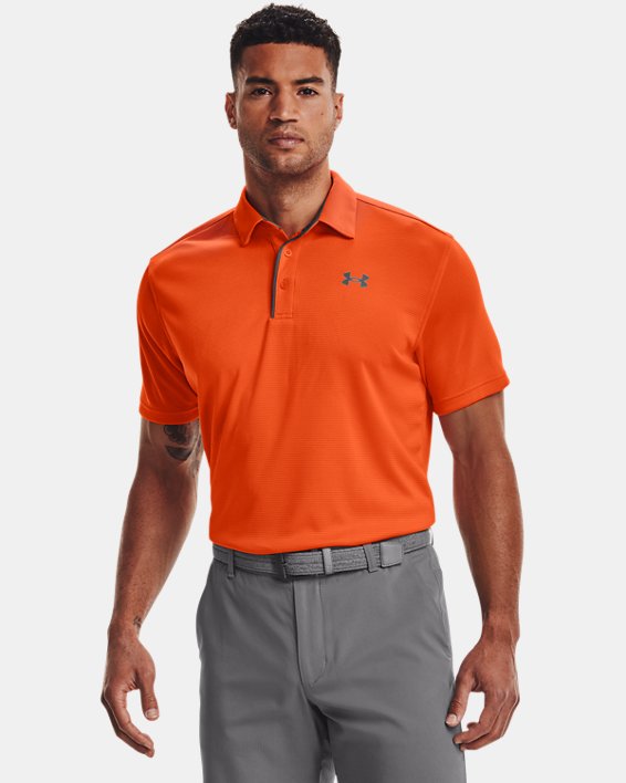 男士UA Tech™ Polo衫 in Orange image number 0